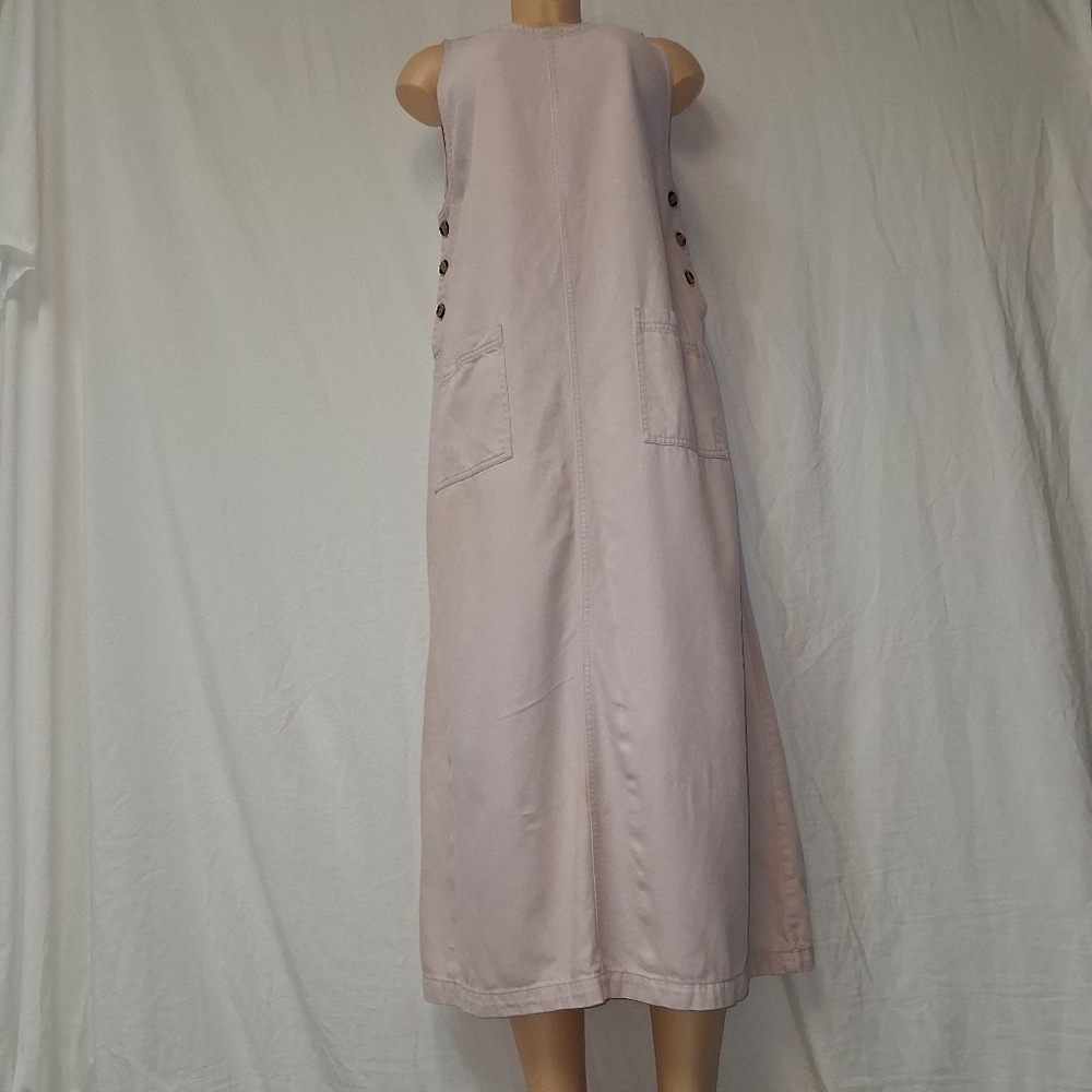 Original Ty wear 90s  Midi Dress Pale Purple Style Tencel Sleeveless Size 10 - Picture 11 of 16